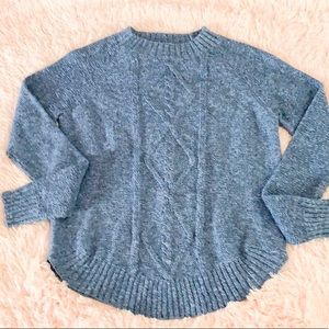 Mock Neck Blue Sweater
